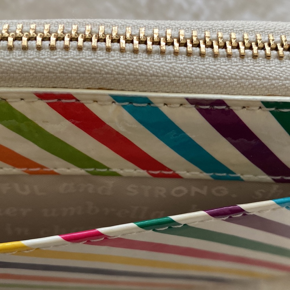 SALE❗️♠️Kate Spade New York Lacey Wallet: Multicolor stripe Zip Around Wallet♠️ - Picture 13 of 14